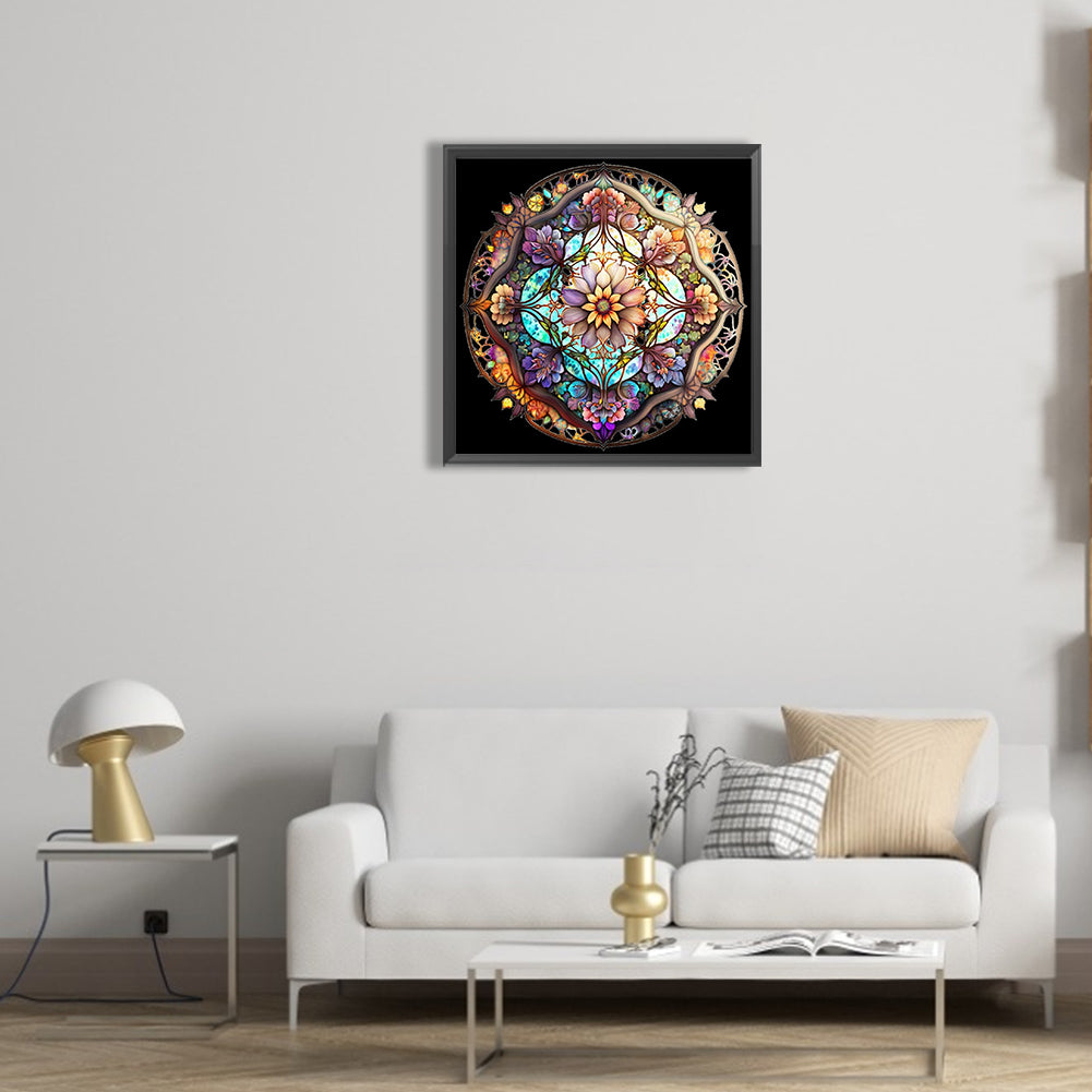 Abstract Mandala Flower - Full Round Drill Diamond Painting 30*30CM