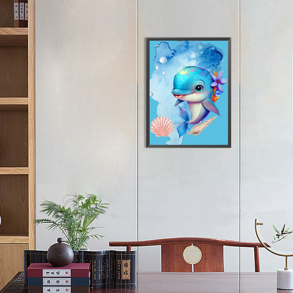 Dolphin - Full Round Drill Diamond Painting 30*40CM