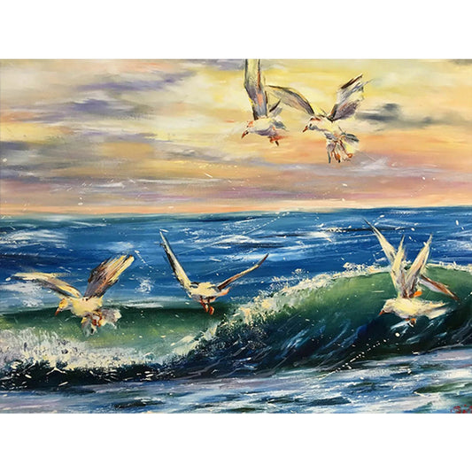 Sea Gull - Full Round Drill Diamond Painting 40*30CM