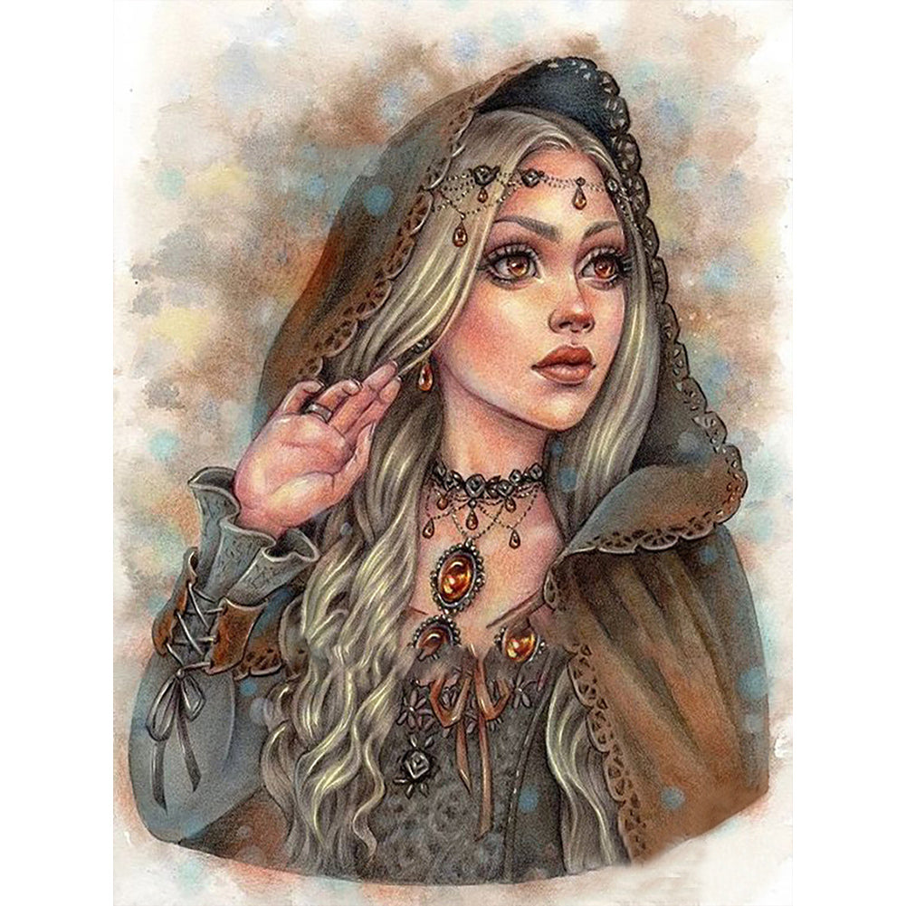Woman - Full Round Drill Diamond Painting 30*40CM