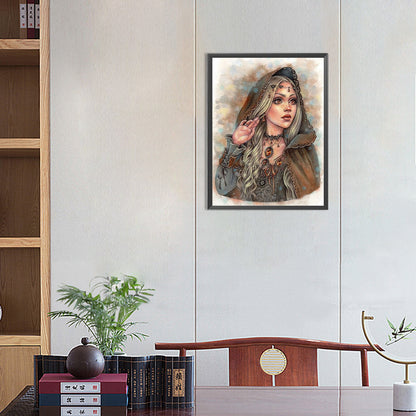 Woman - Full Round Drill Diamond Painting 30*40CM