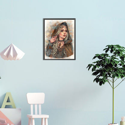 Woman - Full Round Drill Diamond Painting 30*40CM