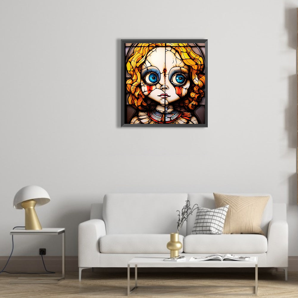 Halloween Horror Doll Glass Painting - Full Round Drill Diamond Painting 30*30CM