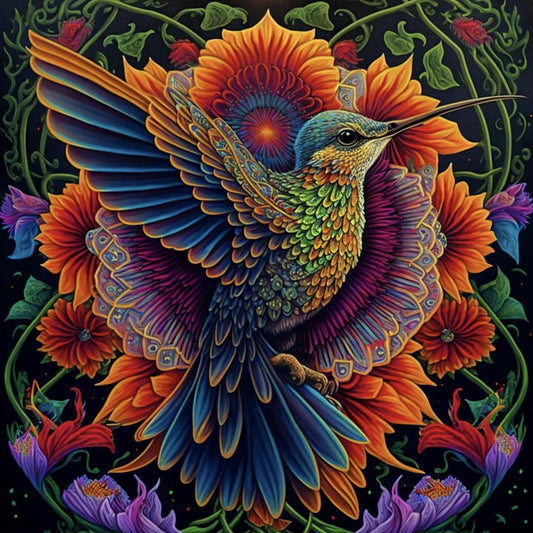 Flower And Sparrow - Full Round Drill Diamond Painting 30*30CM