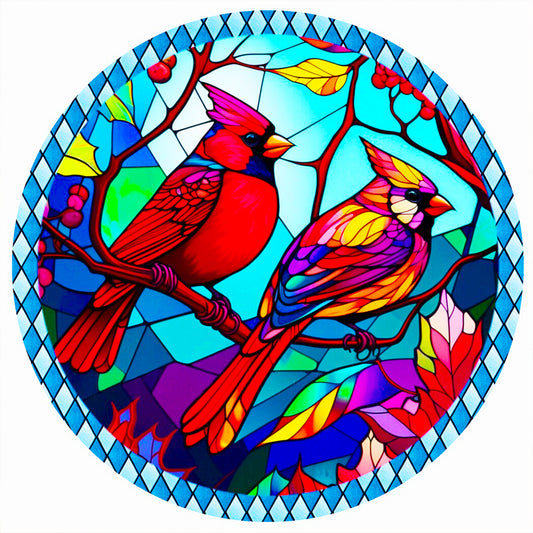 Glass Cardinal - Full Round Drill Diamond Painting 30*30CM