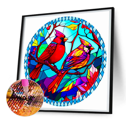 Glass Cardinal - Full Round Drill Diamond Painting 30*30CM
