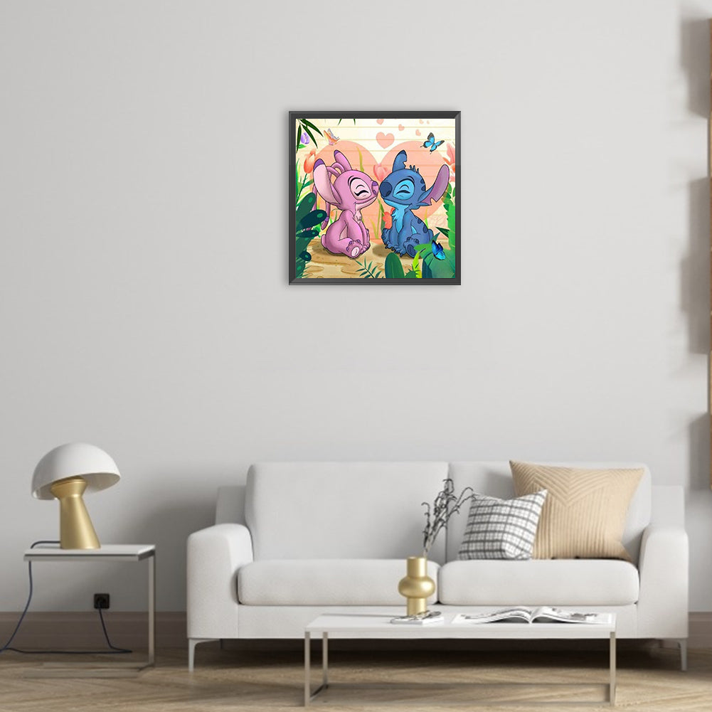Stitch And Girlfriend - Full Round Drill Diamond Painting 30*30CM