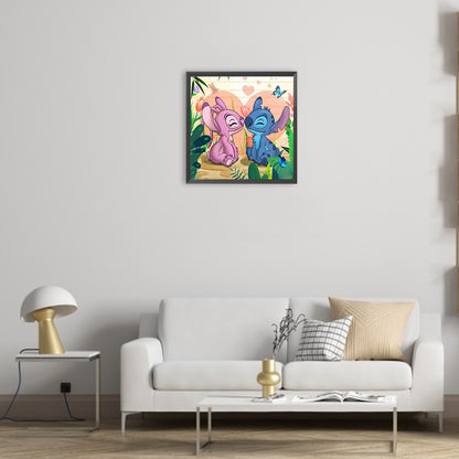 Stitch And Girlfriend - Full Round Drill Diamond Painting 30*30CM