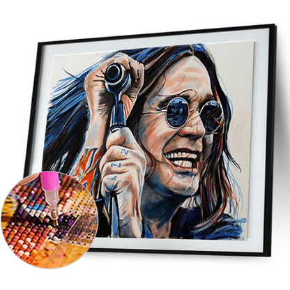Rock Singer - Full Round Drill Diamond Painting 35*30CM