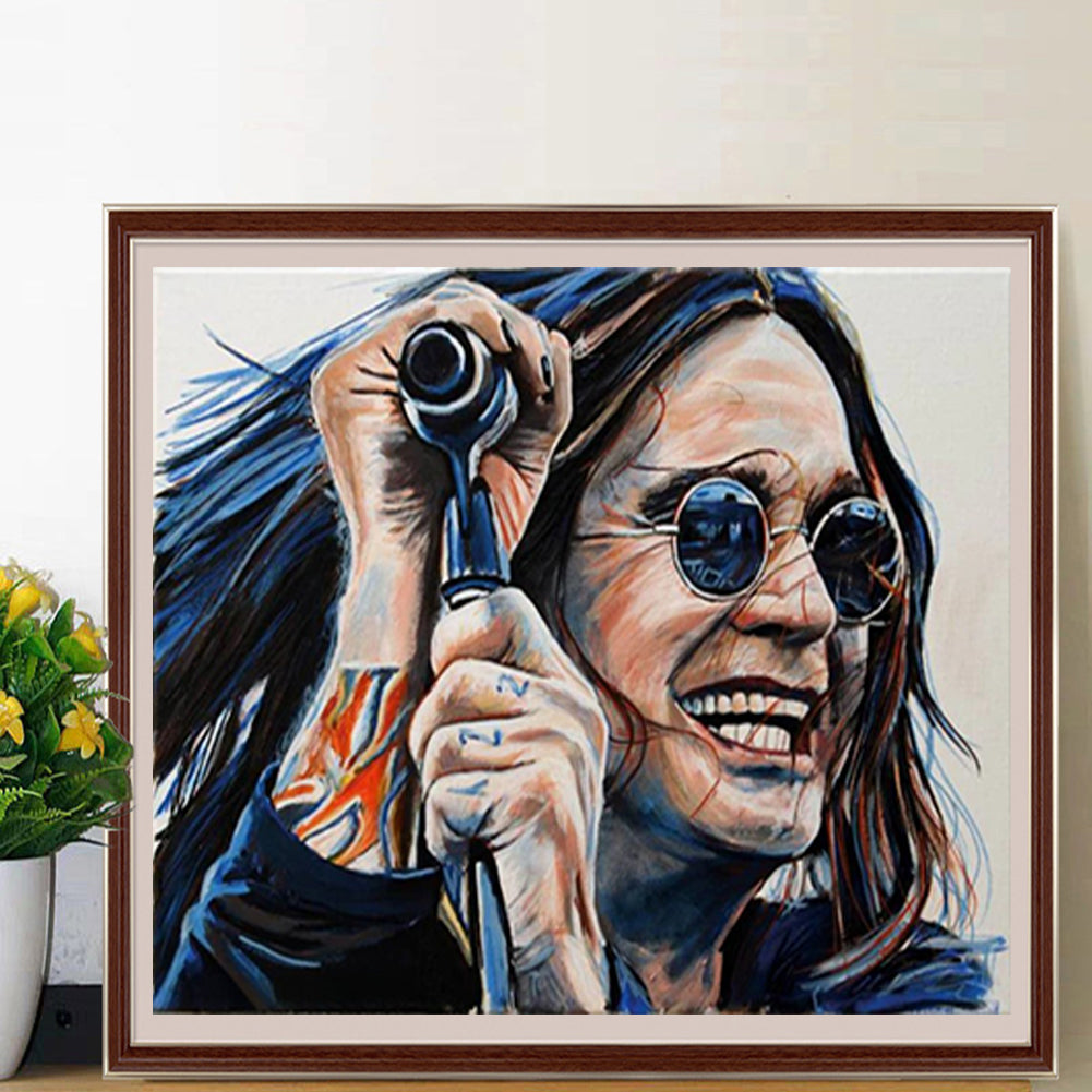 Rock Singer - Full Round Drill Diamond Painting 35*30CM