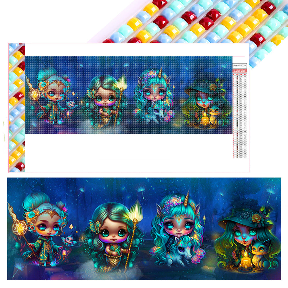 Elf Girl -   Square Drill Diamond Painting 80*30CM