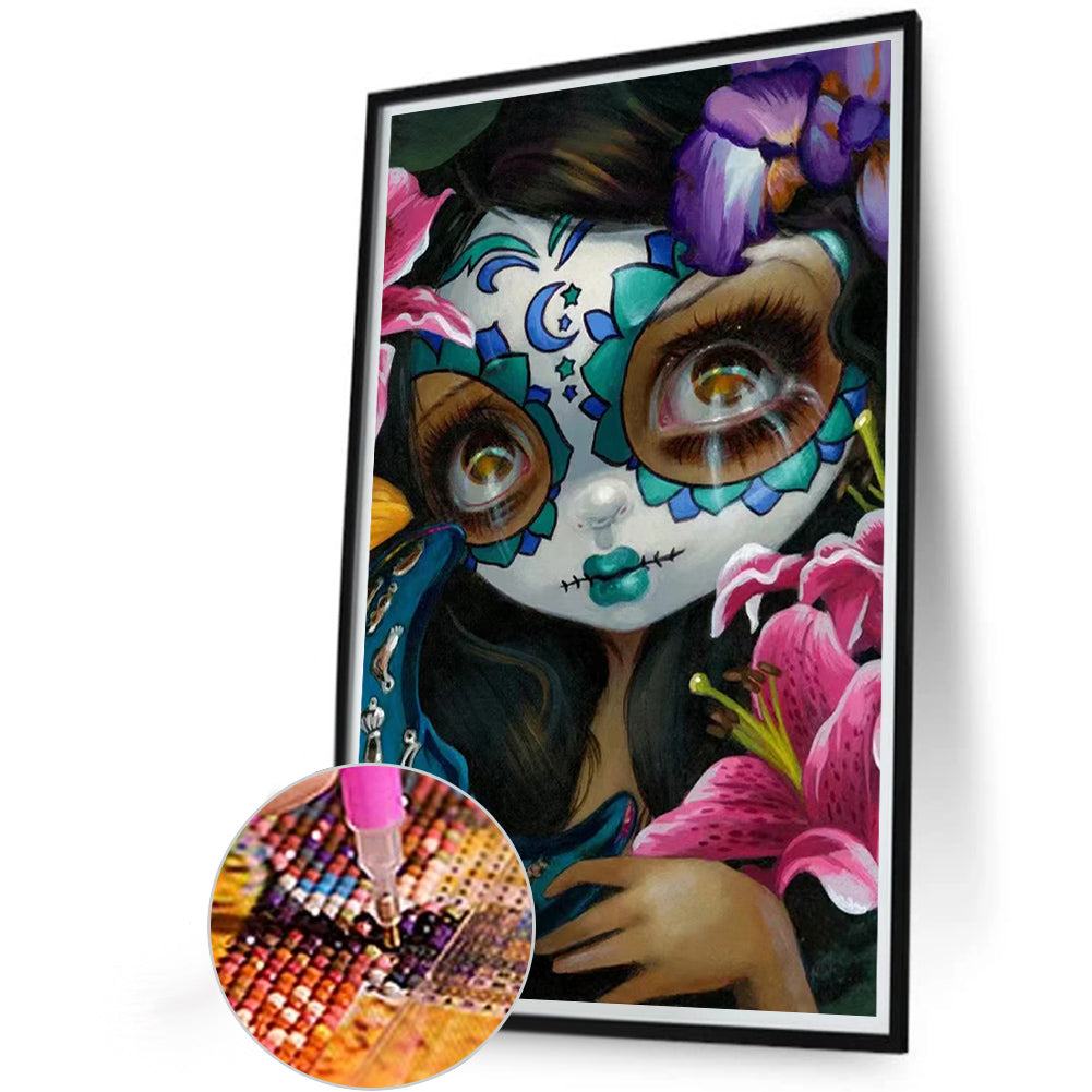 Ghost Face Doll - AB Round Drill Diamond Painting 40*60CM
