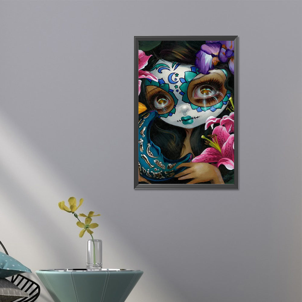 Ghost Face Doll - AB Round Drill Diamond Painting 40*60CM