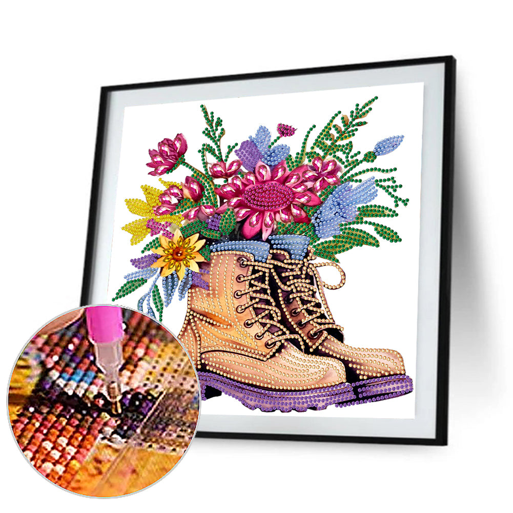 Boots Bouquet - Special Shaped Drill Diamond Painting 30*30CM