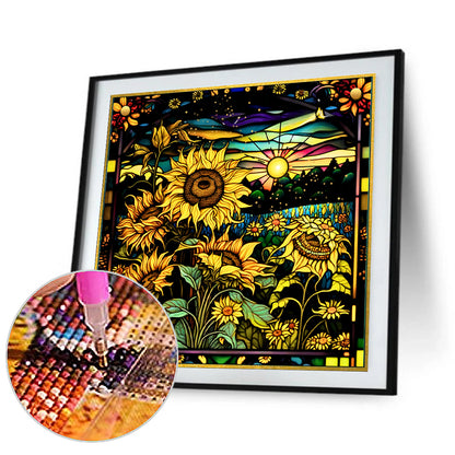 Autumn Sunflowers - Full Round Drill Diamond Painting 50*50CM