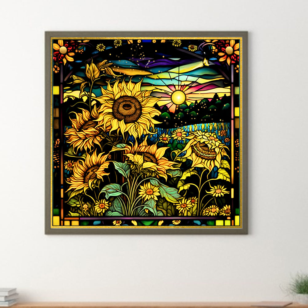 Autumn Sunflowers - Full Round Drill Diamond Painting 50*50CM